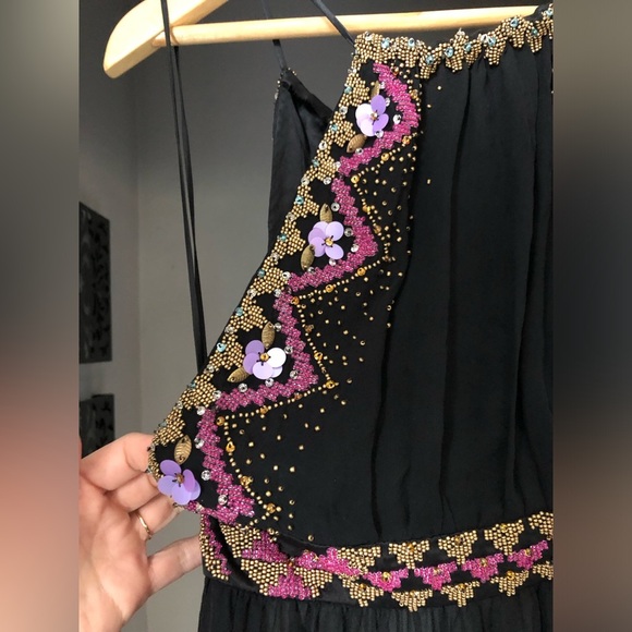 Vintage Y2K luxury designer Matthew Williamson beaded sheer black tank - Picture 9 of 17